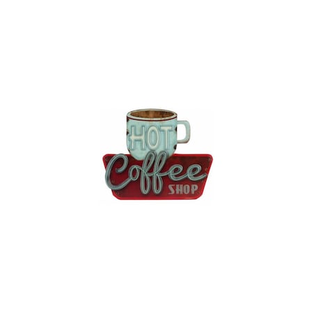 Headwind Consumer Products 3D Embossed Metal Hot Coffee Shop Sign, Indoor/Outdoor Use 860-3046