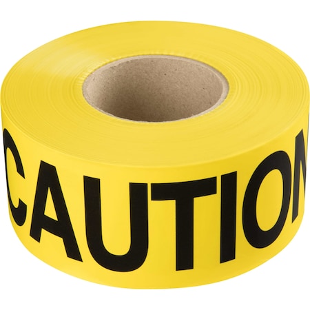 Ironwear 3in x 1000' Barricade Caution Tape, 2.5 Mil Thick, Yellow 1100-01