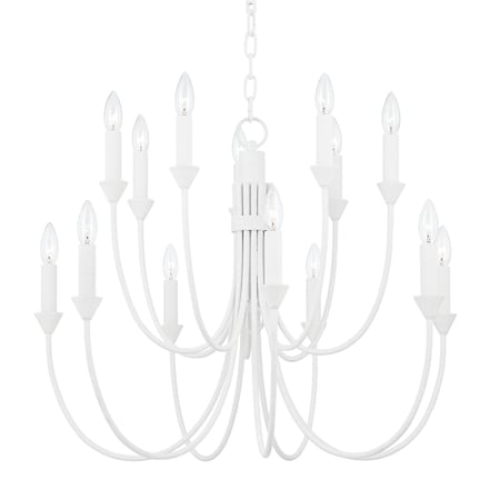 Troy Lighting Cate 14 Light Chandelier 30 In. Gesso White F1014-GSW