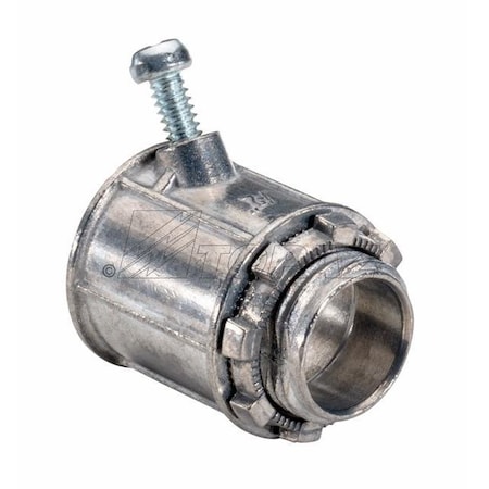 Topaz Straight BX-Flex Connector 1/2-1/2 KO Die Cast Zinc 121
