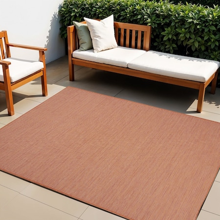 Homeroots 4' X 6' Terracotta Indoor Outdoor Area Rug 522589