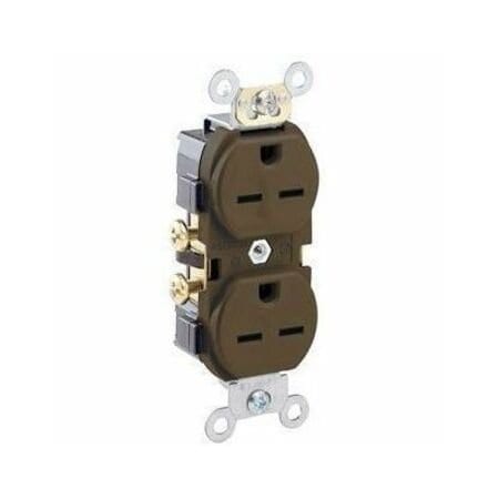 Leviton Plugs&Rcptcls, 15A, 250VAC, Brn, Plyprpyln 5028