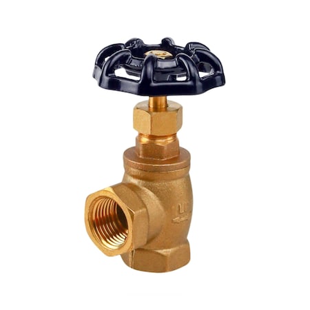 Everflow FIP Globe Style Angle Stop Valve, Brass 1/2" 74122-NL