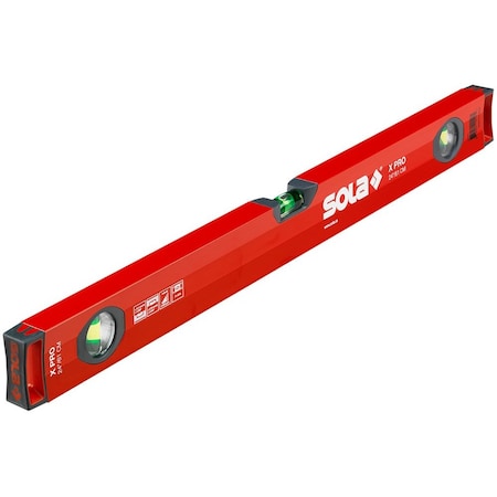 Sola Box Level, Aluminum, 24 In, Red LSX24