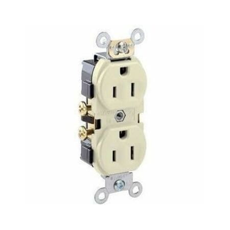 Leviton Commercial Grade Duplex Receptacle, 15 Amp, 125 Volt CR15-T
