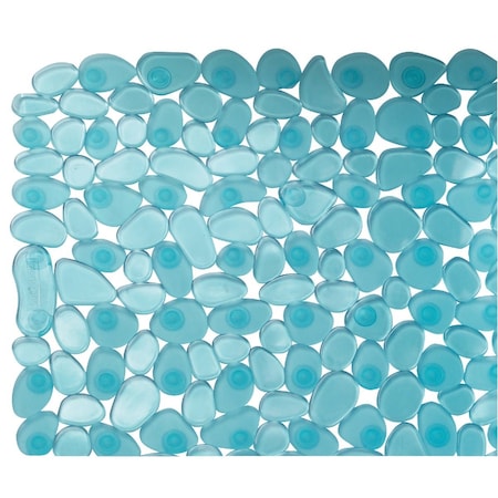 Idesign Pebblz 13.5'' x 26'' Blue Bath Mat 80011