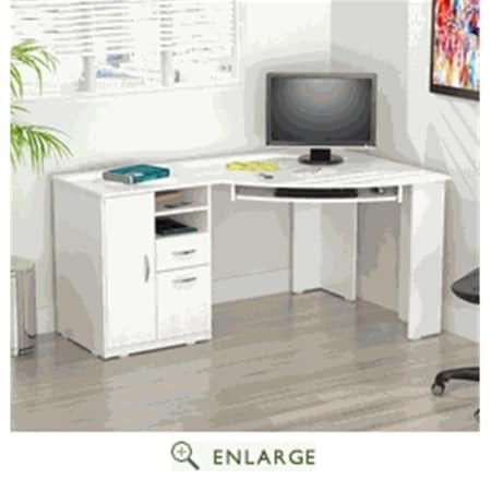 Inval America 29.19 x 58.5 x 38.44 in. Corner Computer Desk - Laricina, White ET-3415
