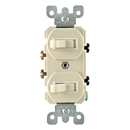 Leviton Wall Switch, Toggle, 15 A, Ivory 5224-2I