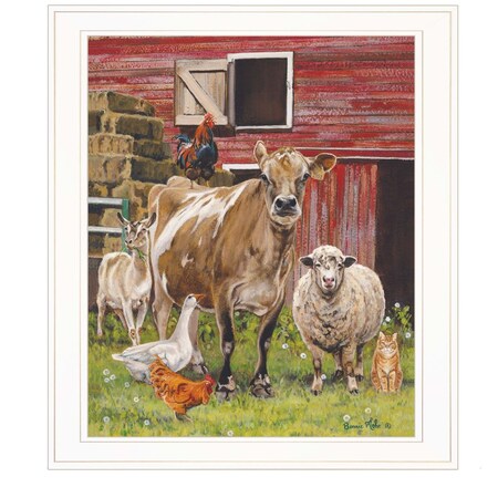 Homeroots Barnyardigans White Framed Print Wall Art 415327