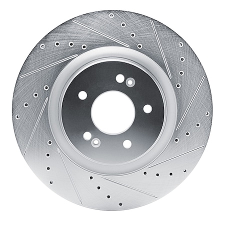 Dynamic Friction Co DFC Brake Rotor - Drilled and Slotted - Silver 631-21048R
