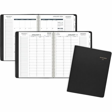 At-A-Glance Triple View Weekly/Monthly Appointment Book, 11 x 8.25, Black, 2022 70950V05