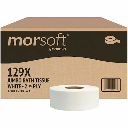 Morcon Jumbo Roll Bath Tissue White 2 Ply, PK12 129X