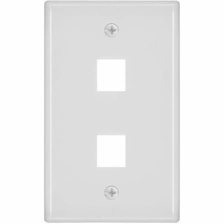 Monoprice WALL PLATE FOR KEYSTONE, 2 HOLE - WHITE 6727