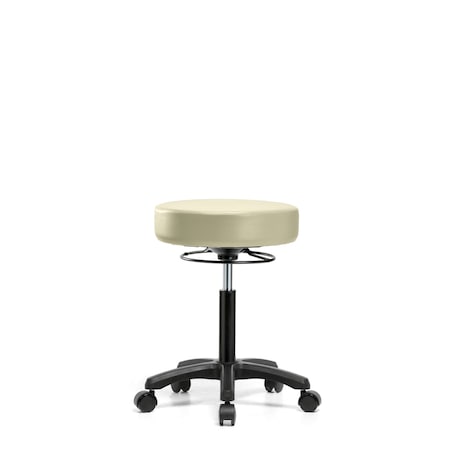 Blue Ridge Ergonomics Med Bench Mini-Stool, Vinyl, Casters, Wht BR-VMBMS-RG-RC-8501