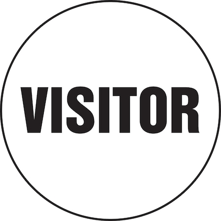 Accuform Hard Hat Sticker, 214 in Length, 214 in Width, VISITOR Legend, Adhesive Vinyl LHTL342