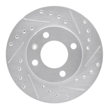 Dynamic Friction Co DFC Brake Rotor - Drilled and Slotted - Silver 631-74004R