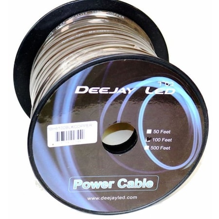 Deejay Led 8-Gauge 100 Foot Black Copper Stranded Power Cable TBH8100BLKCOPPER