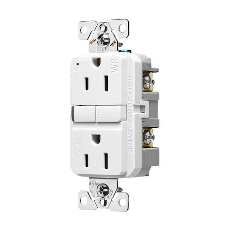 Eaton Wiring Devices Tamper and Weather Resistant Slim GFCI Receptacle Outlet TWRGF15W-BX-L