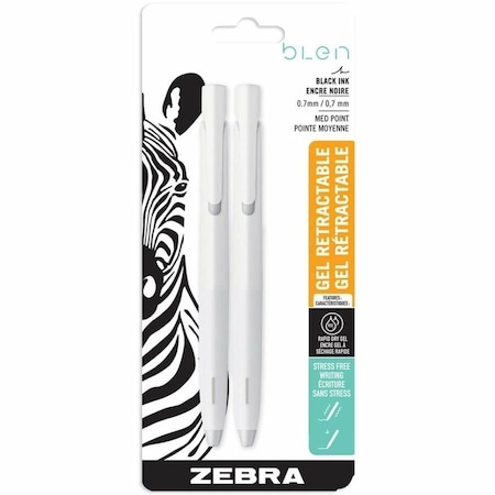 Blen Retractable Ballpoint Pen, 0.7 mm, PK2 41402
