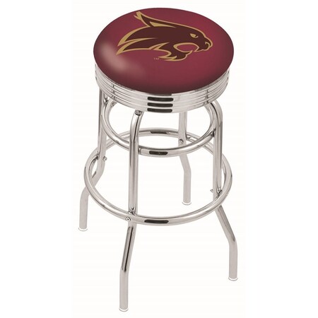 Holland Bar Stool Co 25" Chrome 2-Ring Texas State Swivel Bar Stool, Accent Ring L7C3C25TexsSt