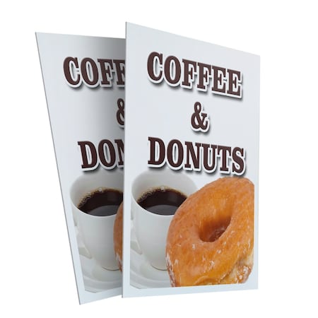 Signmission Coffee & Donuts, Plastic Signs Only 24 Inch x 36 Inch, Corrugated Plastic, 2PK CSB-2436-2PACK-Coffee & Donuts