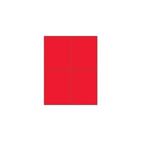 Bubblefast 4 1/4 x 5 1/2'' Fluorescent Red Rectangle Laser Labels-4 Labels per Sheet BFLL183RD