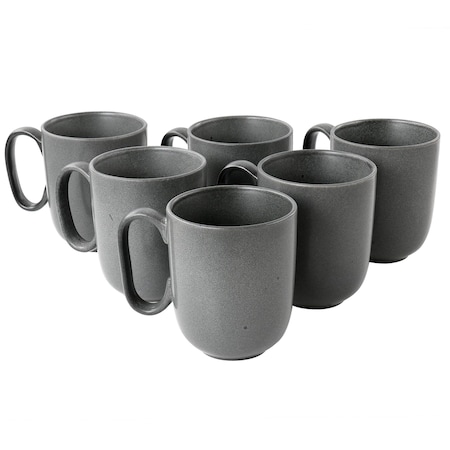 Our Table Landon 6 Piece 15oz Reactive Glaze Coffee Cup Set in Truffle Grey 133140.01