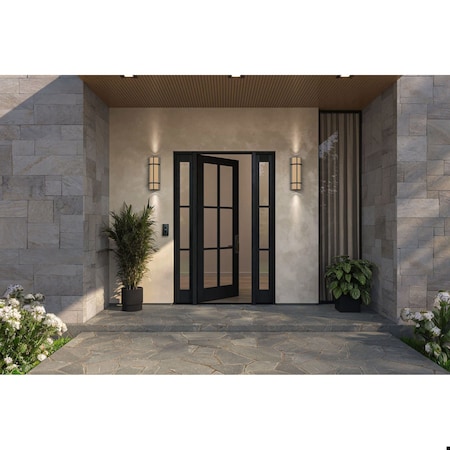 Doornmore G106, 65.25" x 98" ( 36" Door + 2x12" Side) Left Hand, Mahogany SDL 6 Lite Exterior Door G106-SW-3696-G103-SL_1-2_LI