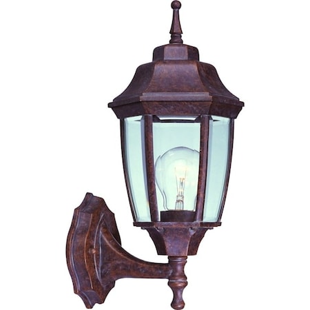 Boston Harbor Outdoor Wall Lantern, 120 V, 60 W, A19 or CFL Lamp, Aluminum Fixture, Rustic Brown BRT-BPP1611-RB3L