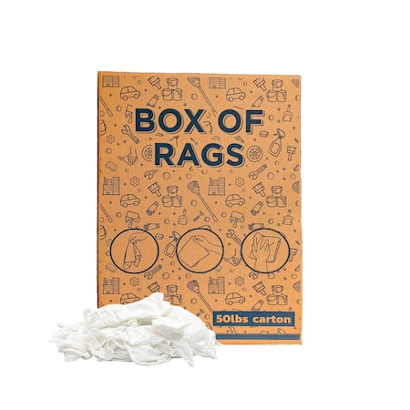 Supremeplus New White Knit T-Shirt Cleaning Rags, 50 lbs. Box SP-5862