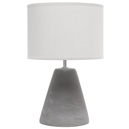 Homeroots 14" Gray Concrete Novelty Table Lamp With Gray Drum Shade 643269