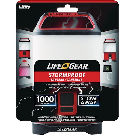 Life Gear Storm Proof Red & Black ABS LED Collapsible Lantern 41-3760