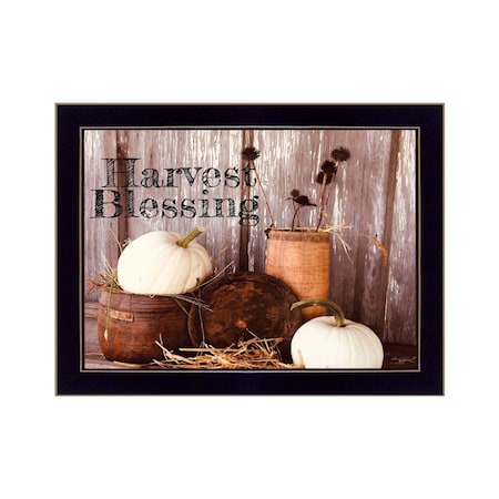 Homeroots Harvest Blessings 3 Black Framed Print Kitchen Wall Art 415931