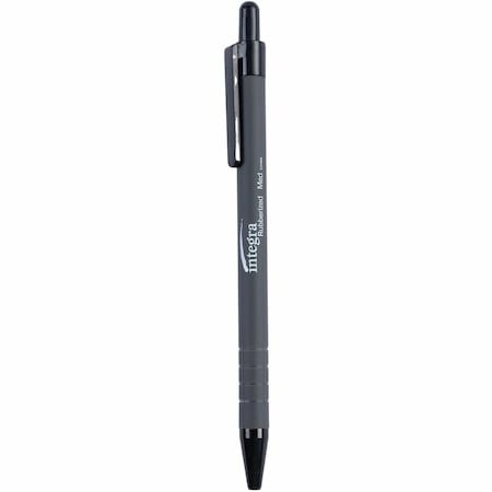 Integra Pen, Black Ink, Retractable, PK12 ITA30031