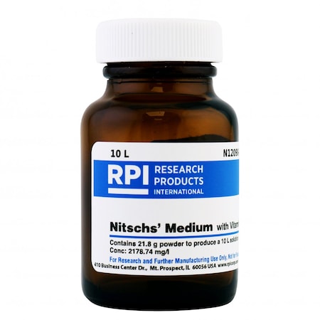 Rpi 21.8g of Nitschs' Medium with Vitamins, Powder, Makes 10 Liters N12090-10.0