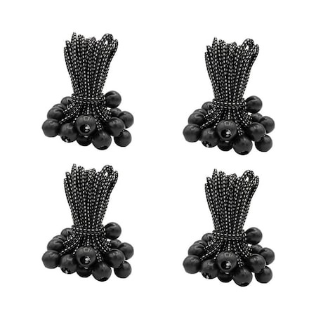 Mytee Products 100 Pcs 11in Ball Bungee Loop Cords for Tarp Tie Down for Canopy, Camping, Cargo, 4PK BUNGEE-BALL11x4