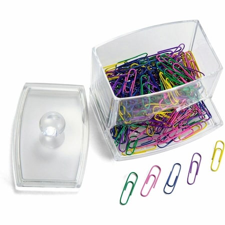 Officemate Self-Dispensing Paper Clip Holder, Clear 93697