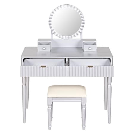 Homeroots 39" Silver Wood Two Drawer Dresser 714260
