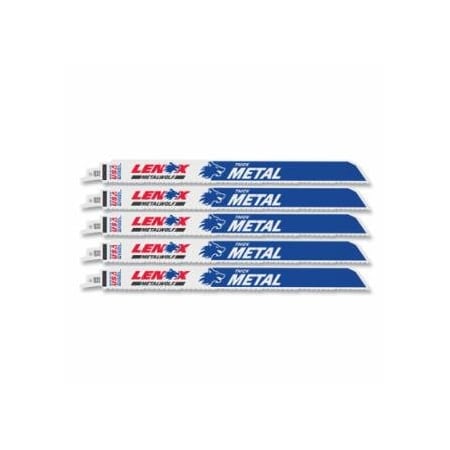 LAZER Bi-Metal Reciprocating Saw Blade, 12 in L x 1 in W x 0.042 in Thick, 10 TPI, 5 EA/PK, 5PK