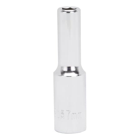 Vulcan Drive Socket, 7 mm Socket, 3/8 in Drive, 6-Point, Chrome Vanadium Steel, Chrome, MT6500661 MT6500661