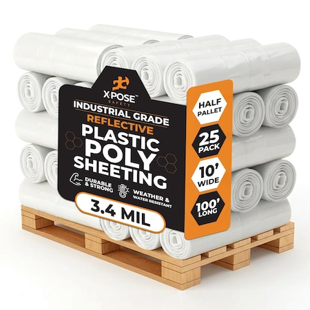 Xpose Safety 10ft x 100ft Black Poly Sheeting, 3.4 Mil, 25PK C-410IS-25-X