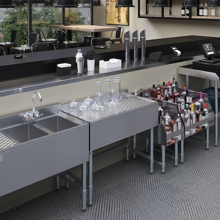 Amgood 36 in. x 18 in. Stainless Steel Underbar Drainboard AMG UD-1836-Z