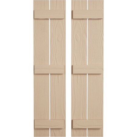Ekena Millwork Rustic Two Board Spaced Board-n-Batten Sandblasted Faux Wood Shutters, 11 1/2W x 74H, PR SHUBSS11X74SDPR