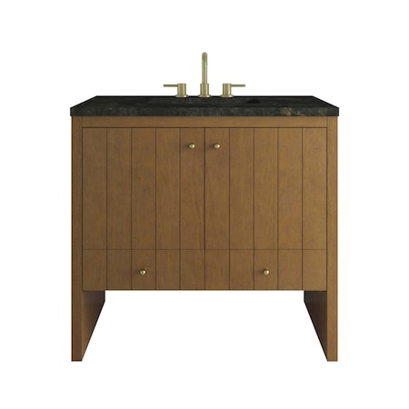 James Martin Vanities Hudson 36" Single Vanity, Honey Oak w/ 3 CM Phantome Eclos Top 435-V36-HNO-3PHT