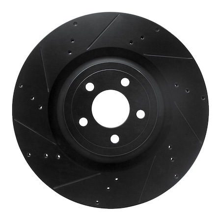 Dynamic Friction Co DFC Brake Rotor - Drilled and Slotted - Black 633-54079L