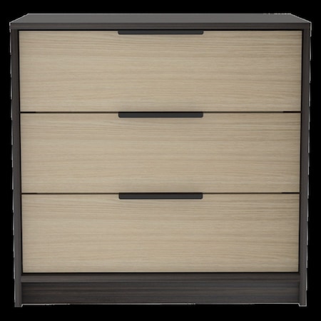 Homeroots 28" Brown And Black Three Drawer Dresser 477803