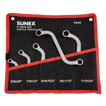 Sunex S-Style Wrench Set, SAE, 5 pcs. 9940