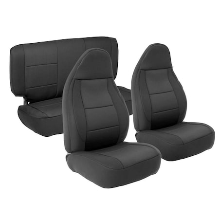 Smittybilt 9702 TJ NEOPRENE SEAT COVER SET FRONT/REAR BLACK 471201