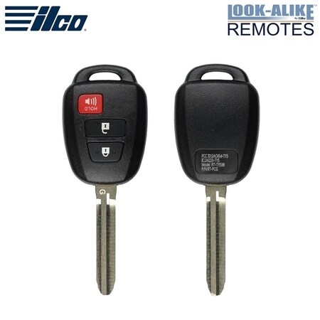 Kaba Ilco Toyota 3-Button Remote Head Key RHK-TOY-3BH3