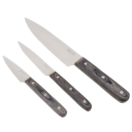 Martha Stewart Everyday 3 Piece Stainless Steel Knife Set in Dark Grey 128766.03